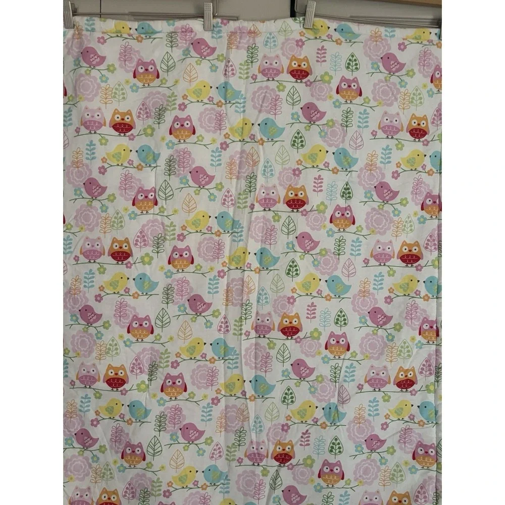 Nojo Owl Love Baby Crib Blanket Owls Birds Pink Flowers Textured‎ 42